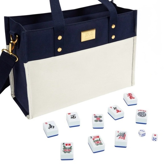 Mahjong Tile Gane Set Complete w/ Bag Racks Dice Open Box Clean Set - Picture 12 of 14